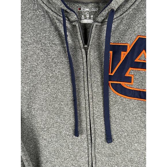 Auburn Tigers AU Champion Full Zip‎ Hoodie Grey Gray Orange Mens Medium NCAA SEC - Picture 4 of 7